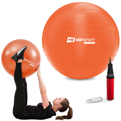 Фитбол  Hop-Sport 65cm HS-R065YB orange + насос - фото №5